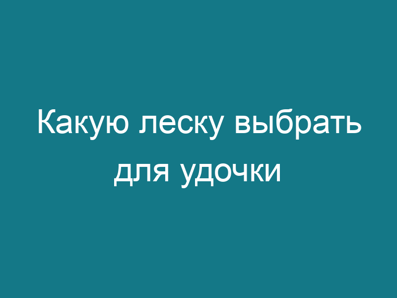 Какую леску выбрать для удочки