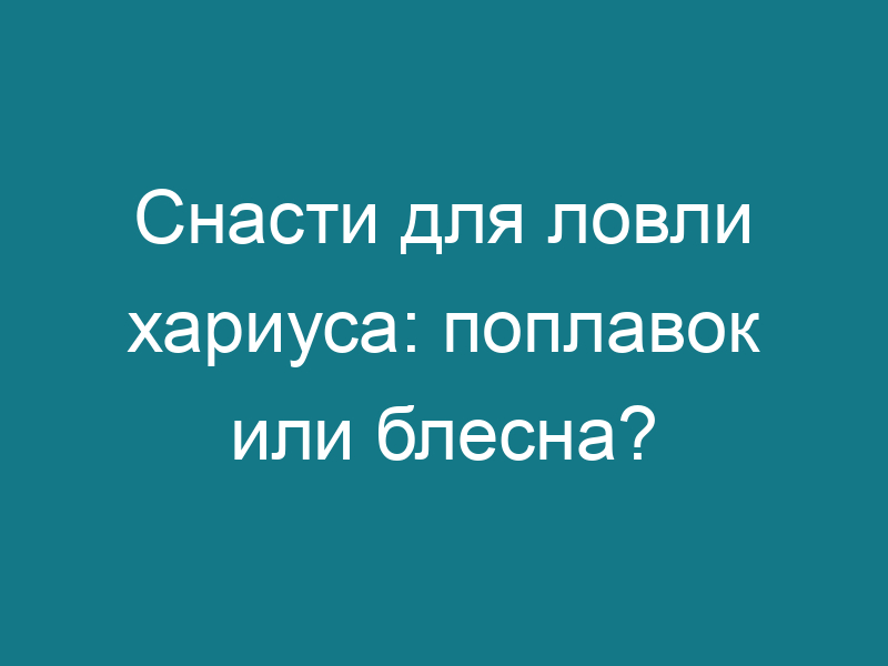 Снасти для ловли хариуса: поплавок или блесна?